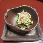 Matono - 菊菜・水菜・名残柿　木耳の白和え