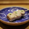 焼鳥 おがわ - 料理写真:ささみ山葵/お皿は伊万里の印判 寿