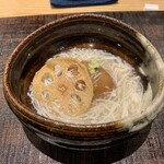Kuriya Shinsaku - 蓮根饅頭　蟹あんかけ