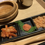 Chikijouji tkg tamago no ohanashi - キムチ、辛子明太子、鮭のほぐし身、