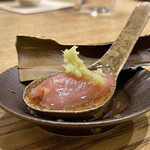 根津 焼鳥 照隅 - ササミ昆布締め煎り酒昆布焼き