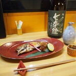 Nihonshu Rabo Matsumoto - 山陰のどぐろ塩焼き ＆ 燗酒（七本槍 純米 玉栄）