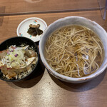 蕎麦の三心 - しまあじ漬け丼&かけそば　¥1780