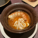 アカ - 白子と車海老のアヒージョ