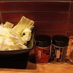 炭火焼とり えんや - つきだしのキャベツ