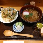 Tempurakoromosekandoshizun - 手打ち切り麦と小天丼のセット