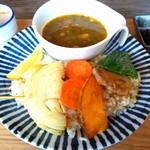 古知堂cafe 千の春 - ■スープカレー(オーガニック野菜の素揚げ添え)