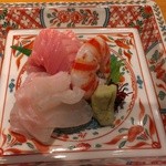 おく村 - まぐろ　車海老　たい　刺身