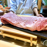 くろぎ - なんとも贅沢な近江牛　最後に炭火焼きで