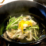 くろぎ - 豚のハリハリ鍋　水菜と柚子でサッパリ旨い