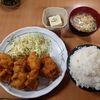 お智代食堂 - 若どり唐揚げ定食+ご飯大盛