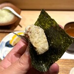 日本橋 蕎ノ字 - カキの磯辺巻き