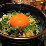 Shimesoba Ya - 鴨醤油で食べる「ネギ卵かけご飯」
