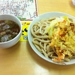 こむぎや - 吉田つけうどん（500円）＋てんぷら（50円）