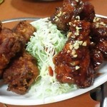 玉一 - 鶏の揚げは、甘辛と普通バージョンで♪