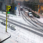 イラン・アラブ料理 アラジン - 店内の窓から外を撮影、すごい雪（2013/1/14）