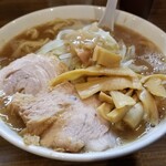 男気らーめん アカギ - ラーメン小（200g）+メンマ　¥850-+¥100-　《にんにく・なし；やさい、あぶら・少なめ》