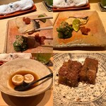 鮨 さいとう - 鰆の幽庵焼　子持ち昆布　子持ちヤリイカ