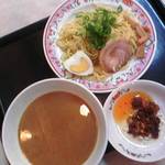 餃子の王将 - 自家製食べるラー油のつけ麺４５０円(ｸｰﾎﾟﾝ)通常550円2013.1.14)