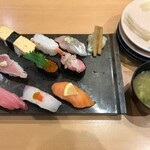 Mawarisushi Senju Sushitsune - '22/02/10 昼おすすめにぎり（税込1,408円）