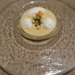 ルカンケ - 長ネギのポタージュ　フランとミルクの泡