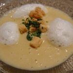 ルカンケ - 長ネギのポタージュ　フランとミルクの泡