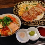 Teppanyaki tomoji - ステーキ＆はらこ飯御膳1500円