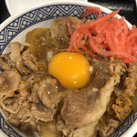 Yoshinoya - 並に玉子、七味、紅生姜