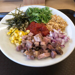 めん処 きよ洲 - 木曜限定のほろほろ鳥の油そば！カラフルな具材か美しい！