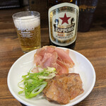 麺や一芯 - ■ビールとおつまみ¥800