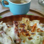 かもめ食堂 - チキンのクリーム煮パングラタンセット　1,000円