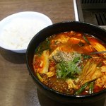 さんか亭 - 【2012年12月】赤ランチ（ユッケジャンスープ）。