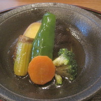 うなぎと季節料理とらや - 野菜の揚げびたし＠’１２．１１．下旬