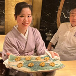 初音鮨 - 後から提供される焼きウニ