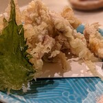 肴屋 魚まる - 蛍イカの天婦羅。肝がキモ。んまー。^_________^