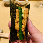 鮨 由う - ・プリン巻き（あん肝リゾット）