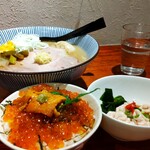 灼味噌らーめん 八堂八 - 北の贈り物 500円、味噌らーめん 850円、味玉 100円、コーン 100円