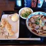 丸亀製麺 - 鴨ねぎうどん+かしわ天+半熟玉子天