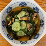 福田屋 - 穴子と胡瓜の酢の物はお酢がたっぷり