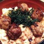 名古屋コーチン 鳥しげ - 親子丼 竹(特製名古屋コーチンつくね入り)アップ