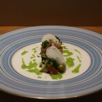 フィエルテ - ロワール産 ホワイトアスパラ蕗の薹/北海道産 ツブ貝