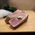 鮨処 多田 - ひっさげのステーキ 塩パラ山葵で