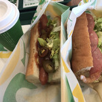 SUBWAY - ホットカフェラテ
      ホットドッグ（サルサ）ホワイト
      BLT R＋たまごトッピング ウィート 塩胡椒 マヨネーズ