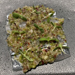 abysse - サヨリ　アサツキと行者ニンニクで合わせ