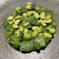 abysse - アオリイカ　葉ワサビと千石大豆を合わせ