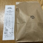 Rit. craft chocolate and coffee - レシートとお店の紙袋