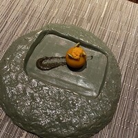 SPICE LAB TOKYO - セモリナ粉のハルヴァと栗カボチャのきんとん仕立て　黒ゴマのソース
