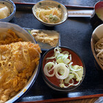 本澤屋 - カツ丼もり蕎麦半ライスセット