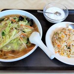 康永楼 - サンマ麺+半チャーハン