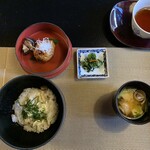 とうふ屋うかい - 鶏つくねと鯛ご飯